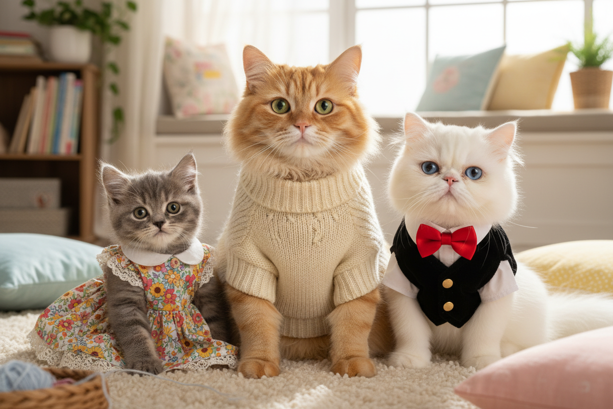 cats in cute clothes
